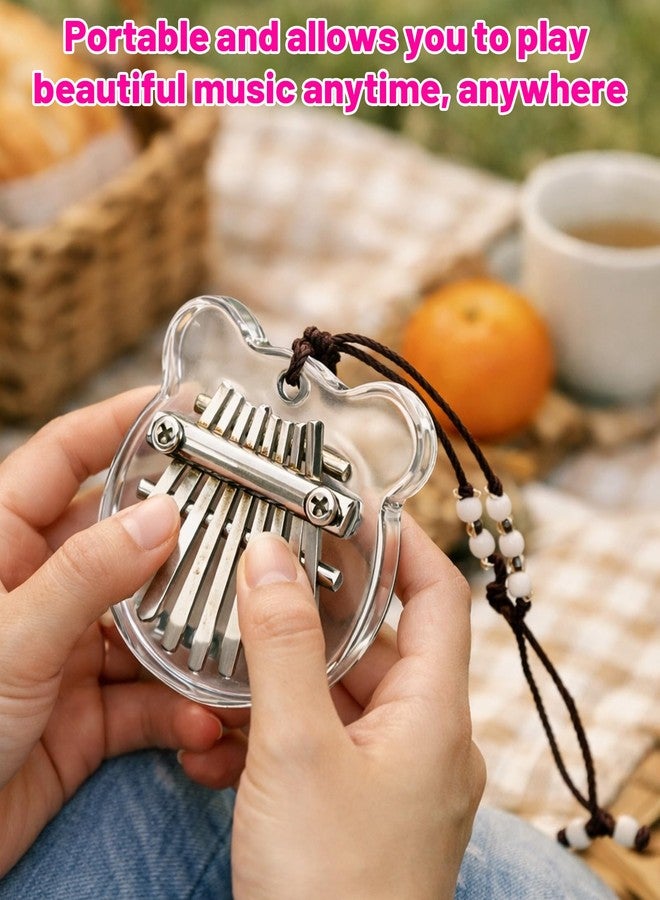 xinxingin Mini Thumb Piano, Transparent Bear-Shaped 8-Note Musical Instrument for Beginners, Portable Hand Piano for Music Lovers, Ideal Gift for Birthdays, Travel, Camping & Outdoor Activities - Image 5